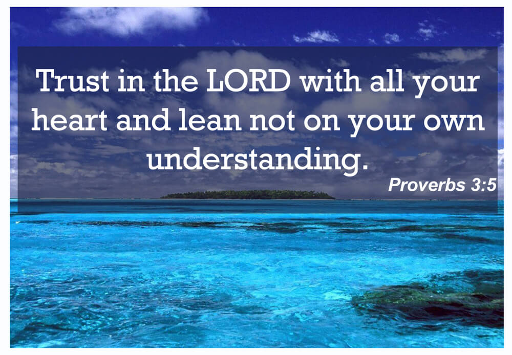 Trust in the LORD with all your heart and lean not on your own understanding.