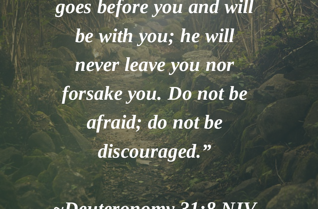 The Lord Himself goes before you and will be with you; He will never leave you nor forsake you. Do not be afraid; do not be discouraged.