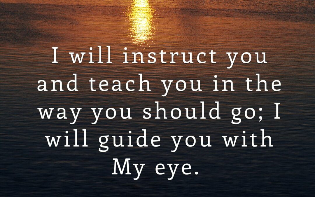 I will instruct you and teach you in the way you should go; I will guide you with My eye.