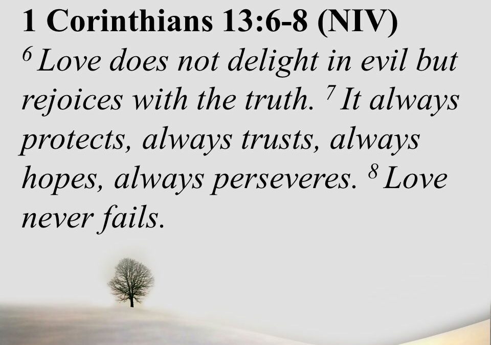 1 Corinthians 13:6-8